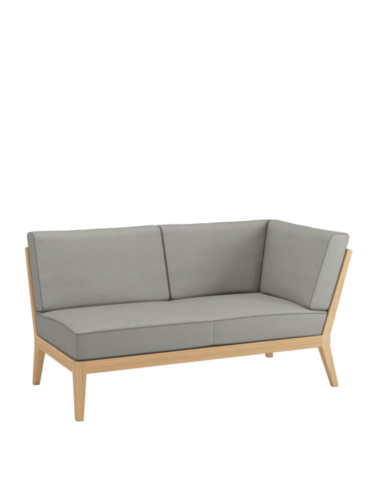 Valencia Lounge Chaiselongue links inkl. Auflagen Stone/Keder Taupe