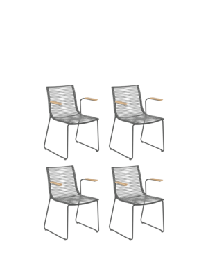 Pan Armlehnstuhl graphit, 4er-Set