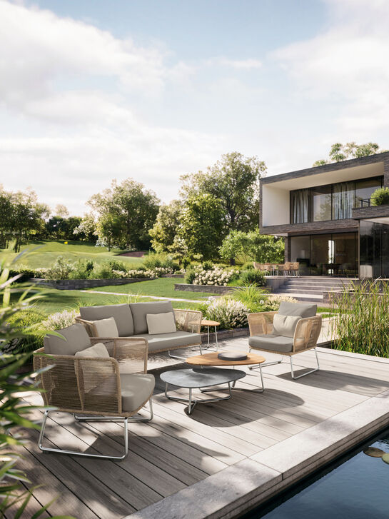 Amari Lounge Sessel inkl. Auflagen Stone