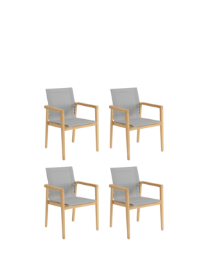 Derry Armlehnstuhl Teak, 4er-Set
