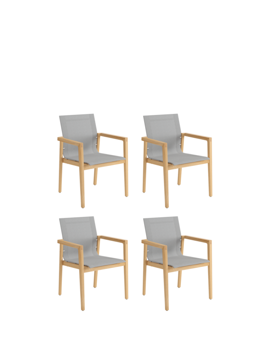 Derry Armlehnstuhl Teak, 4er-Set