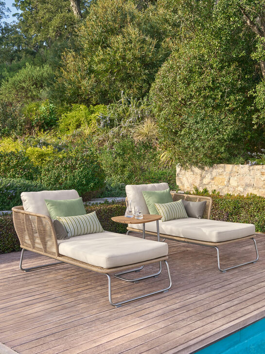 Amari Chaiselongue links inkl. Auflagen Linum