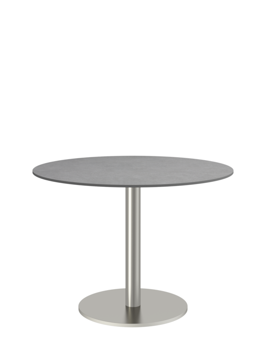 Ronda Mittelfußtisch Edelstahl rund 100 Tischplatte Kunstharz Shade