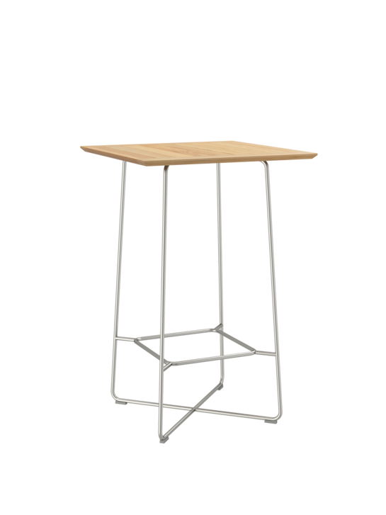 Bartisch Edelstahl/Teak