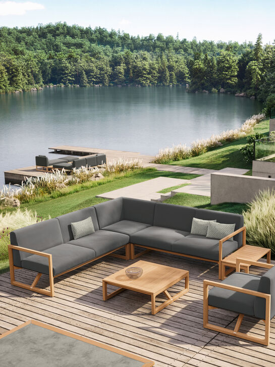 Trey Lounge Sofa Armlehne links inkl. Auflagen Anthrazit